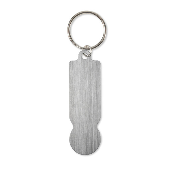 Aluminium token keyring - €1 coin / Tissue paper wrapping