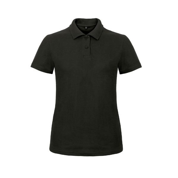 Polo Piqué B&C Id.001 Women 180G - 100% Algodão (Investindo Em Better Cotton) - Preto / XL