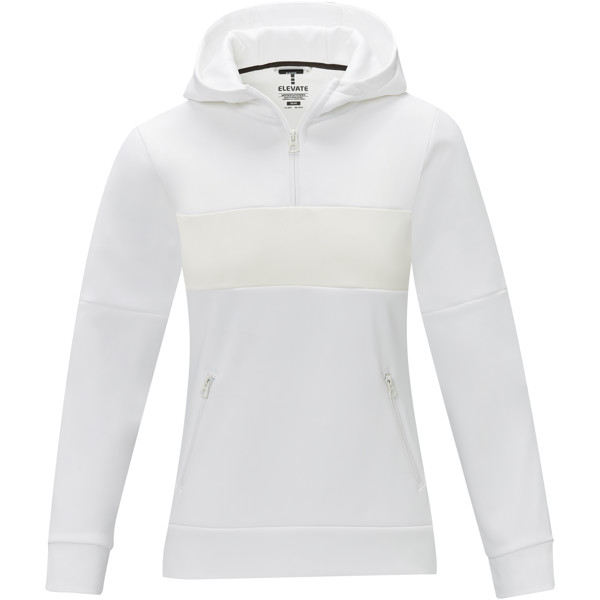 Sayan sweater med halv lynlås og hætte til kvinder - Hvid / M