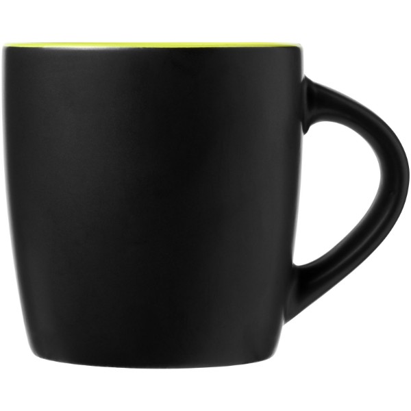 Tazza in ceramica Riviera da 340 ml - Nero / Lime