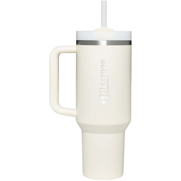 Stanley Quencher® H2.0 FlowState™ 890 ml recycled stainless steel insulated tumbler - Cream