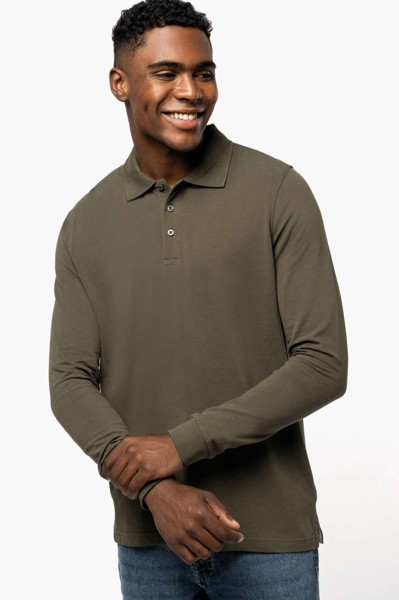 Muška polo majica dugih rukava - Light Royal Plava / 2XL