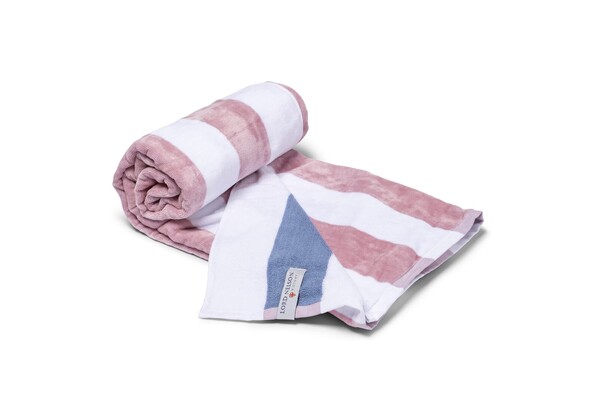Serviette de plage Lord Nelson 80x160 cm - Blanc / Rose pastel