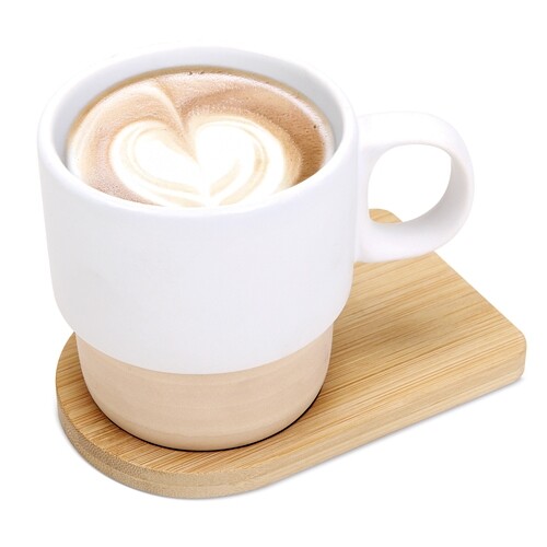 STACKABLE SUBLIMATION MUG WITH BAMBOO BASE “GERARD”
