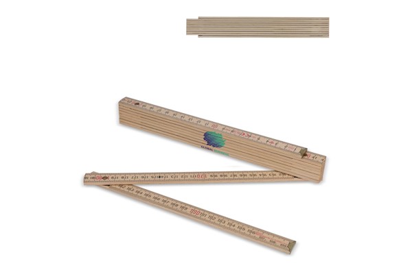 Folding ruler wood 2m premium natural