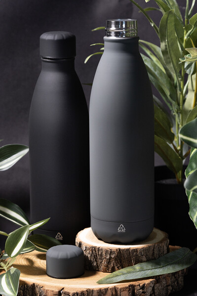 Fľaša Z Recyklovanej Nerezovej Ocele Refill Soft - Black