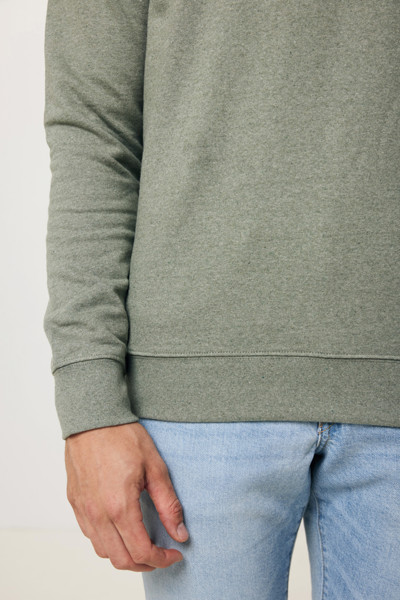 Pull à col rond en coton recyclé non teinté Iqoniq Denali - Heather Green / XL
