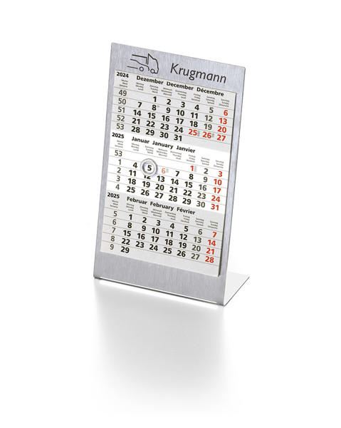 Tisch-Aufstellkalender aus Edelstahl 