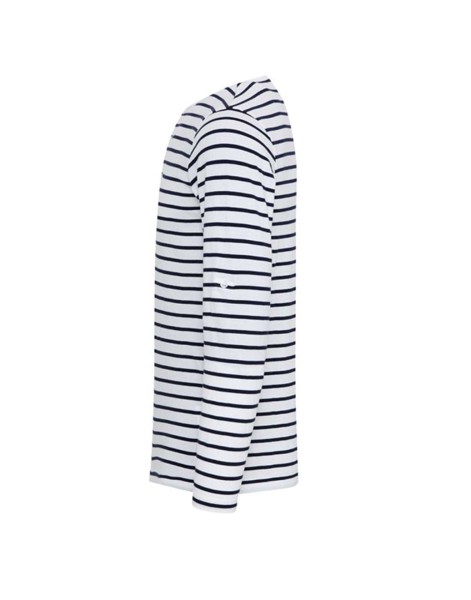 Men's Long John Roll Sleeve Tee - White / Navy / S