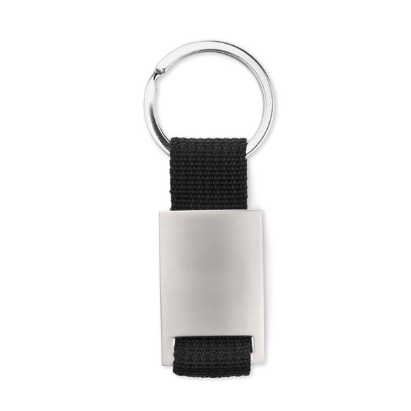 Metal rectangular key ring Tech - Black