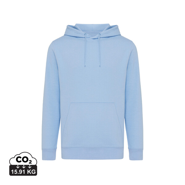 Lehká mikina s kapucí Iqoniq Rila z recykl. bavlny - Sky Blue / M
