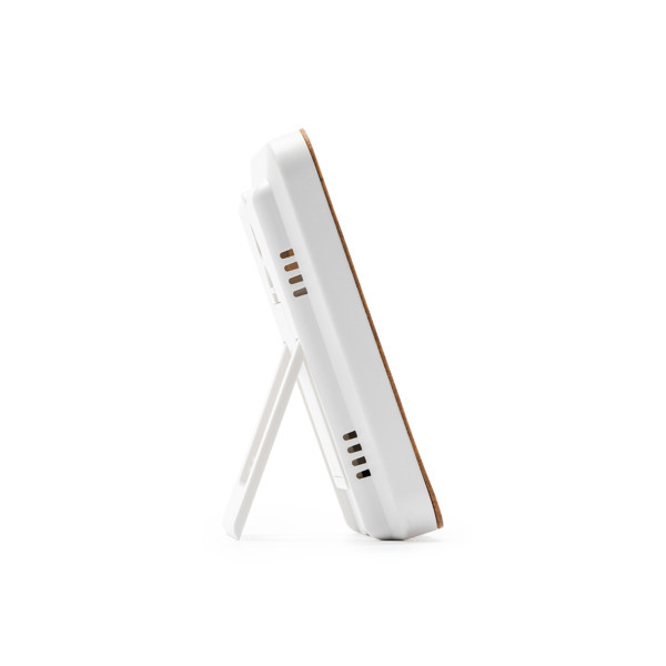 Personalised bamboo and ABS weather station with temperature and humidity sensor