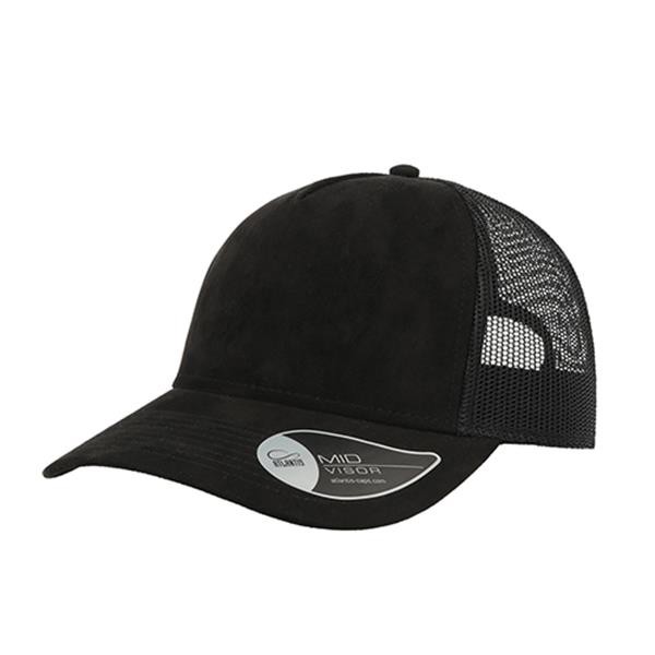 Boné Rapper Suede, 100% Poliéster - Preto