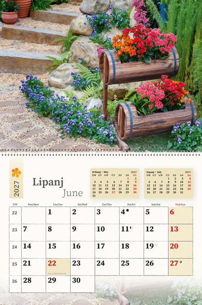 Preklopni zidni kalendar – Dani u vrtu