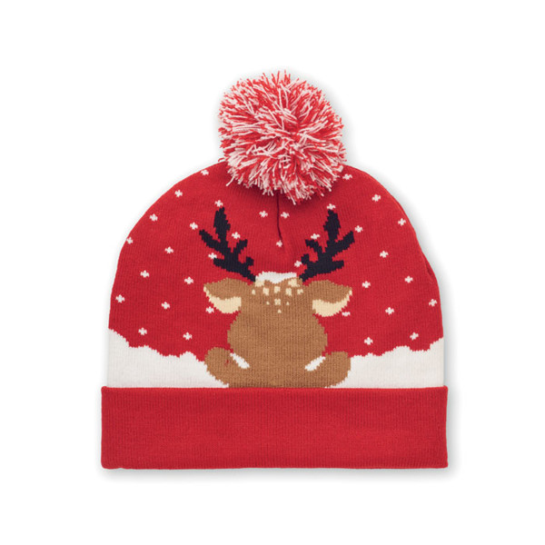 Christmas knitted beanie Shimas Hat - Red