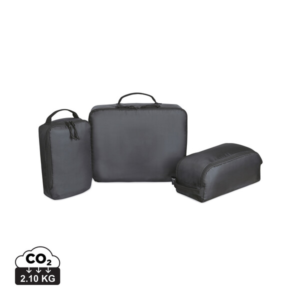 Set pakirnih kock Renew rPET, 3 kosi, prostornina 15L - Črna