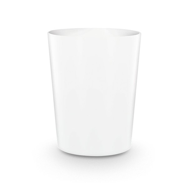 GOBELET PLASTIQUE REUTILISABLE 12 cl RAS BORD - Blanc opaque