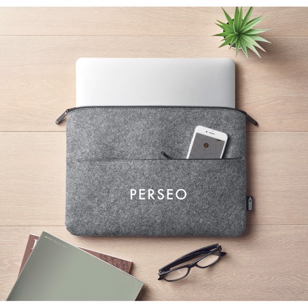 Toplo laptop bag RPET felt, 14 inch - Grey