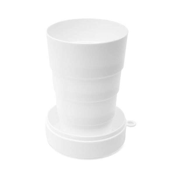 Vaso plegable personalizado con tapa y mosquetón 220 ml