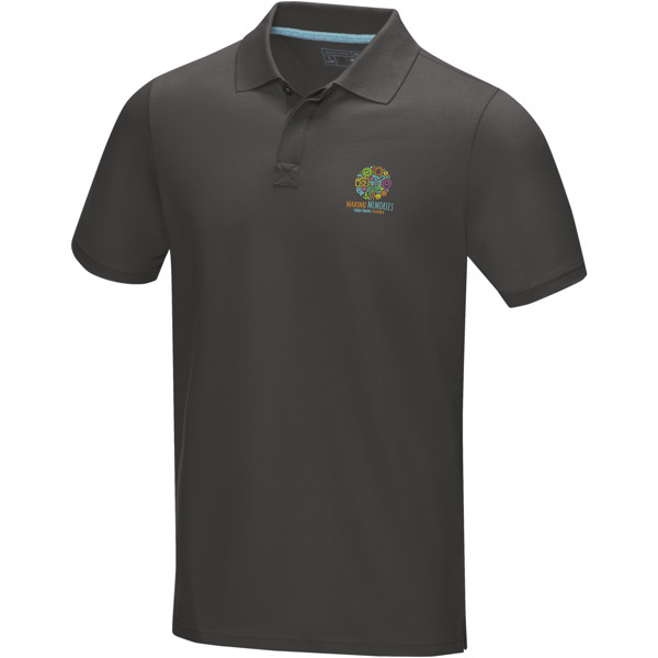 Polo para homem em material de orgânico "Graphite" - Cinza tempestade / XS