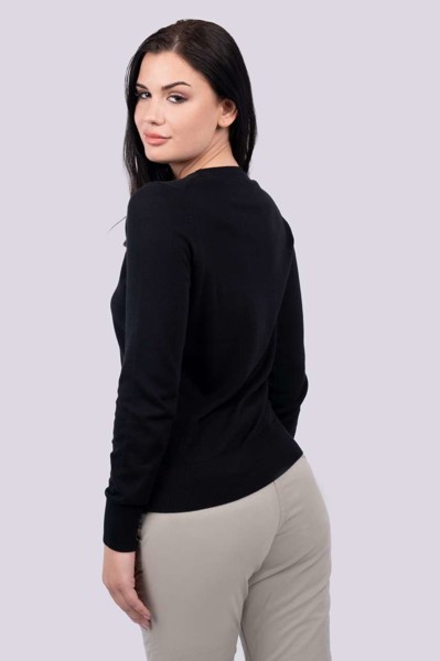 Women’S Crew Neck Fine Gauge Cotton Pullover - Bordeaux / XL