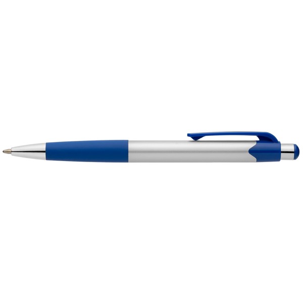 Stylo Smoothy en plastique recyclé avec grip coloré - Bleu roi / Jet d’encre 4 couleurs
