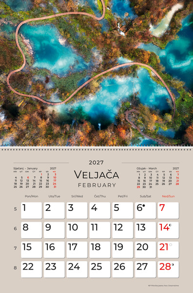 Preklopni zidni kalendar – Čudesna Hrvatska