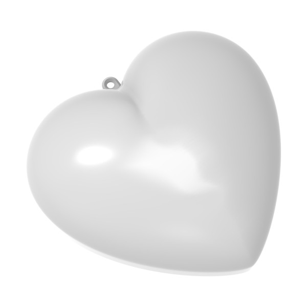 Plastic Bauble “Mini Heart” - White