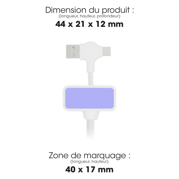 DAO - CÂBLE MAGNÉTIQUE 100W & TRANSFERT DE DONNÉES RAPIDE 4 EN 1 - BLANC