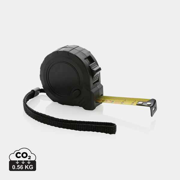 RCS recycled plastic 3M/16 mm tape with stop button - Black
