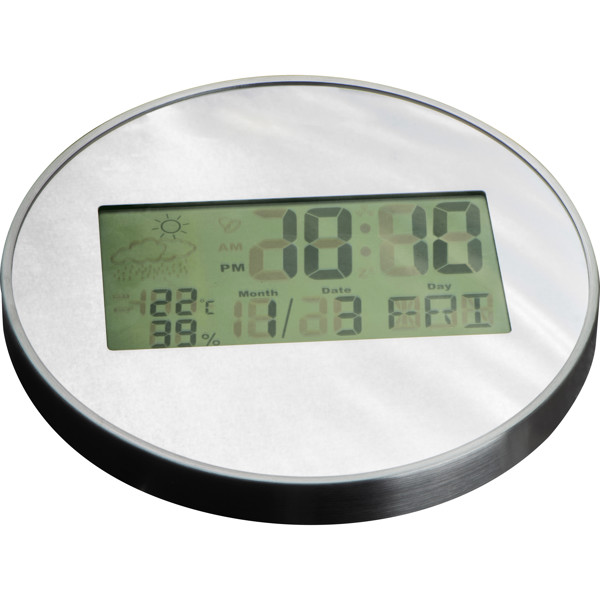 TEOBALD Ceas perete cu display digital - Silvergrey
