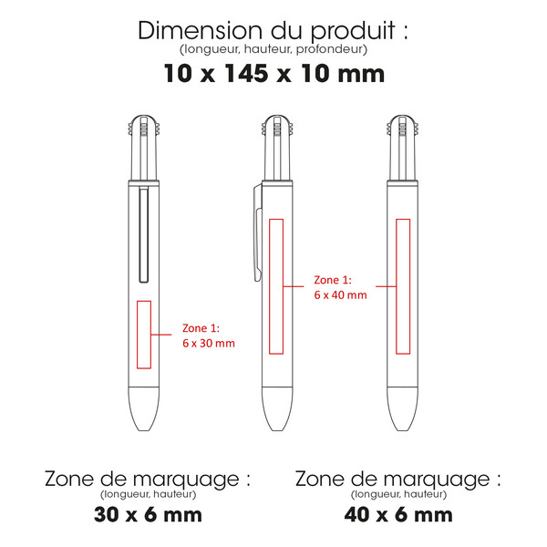 4KOLOR Bamboo - BND142 - Stylo à bille FSC Bamboo 4 couleurs