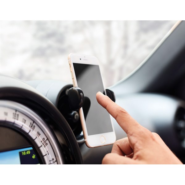 Flexi avto nosilec za telefon, vrtenje 360°, ABS - Črna