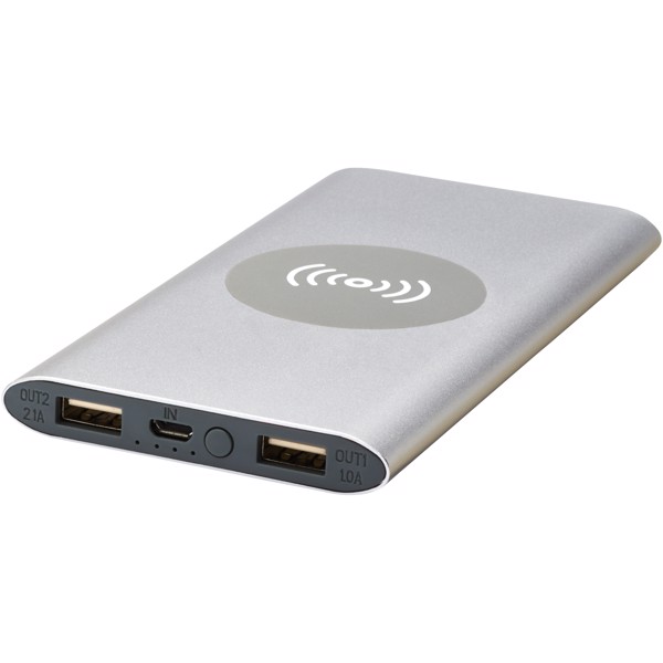 Juice 8000mAh trådløs powerbank - Sølv