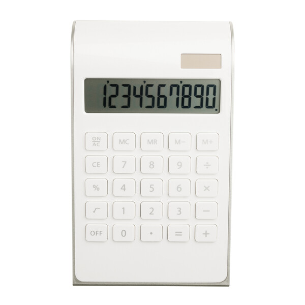 Calculatrice solaire VALINDA - blanc / argenté