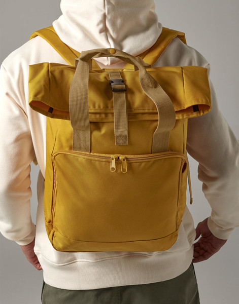 Recycled Twin Handle Roll-Top Laptop Backpack - Grey Marl / ONE SIZE