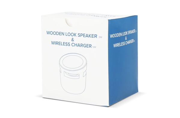Enceinte 3W et Chargeur sans fil 5W en bois