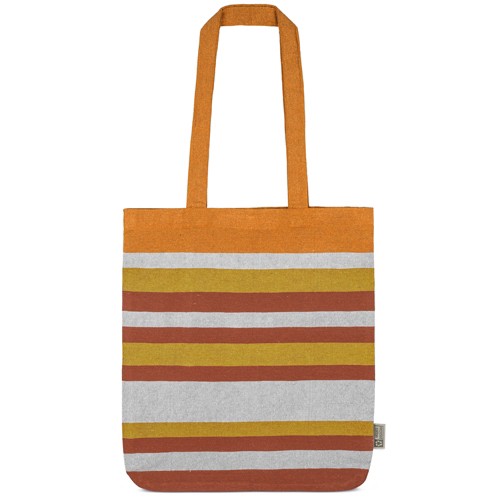RECYCLED COTTON STRIPED BAG "TRINITY" - Orange