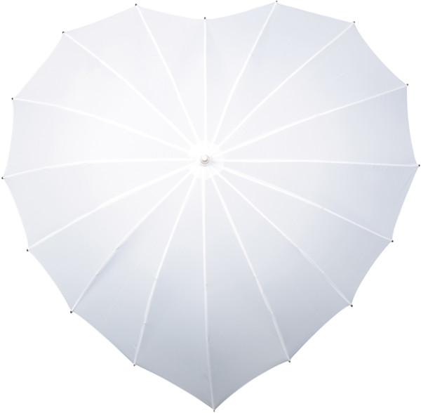 FALCONE - Parapluie forme coeur modle dpos - Manuel - Impermable au vent -  110 cm - Blanc