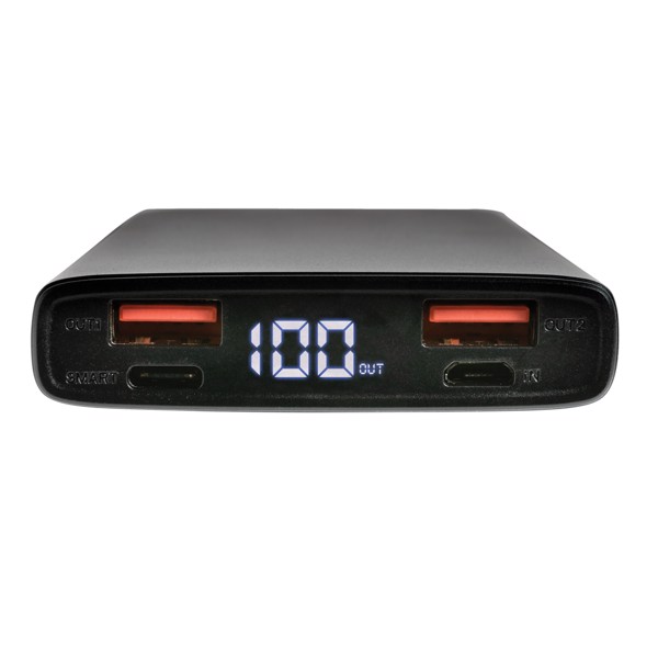 Hliníková 18W PD powerbanka 10 000 mAh - Černá