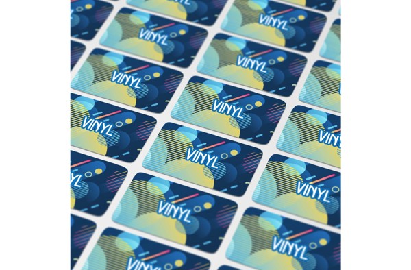 Vinyl Sticker Rectangle 30x15mm - White