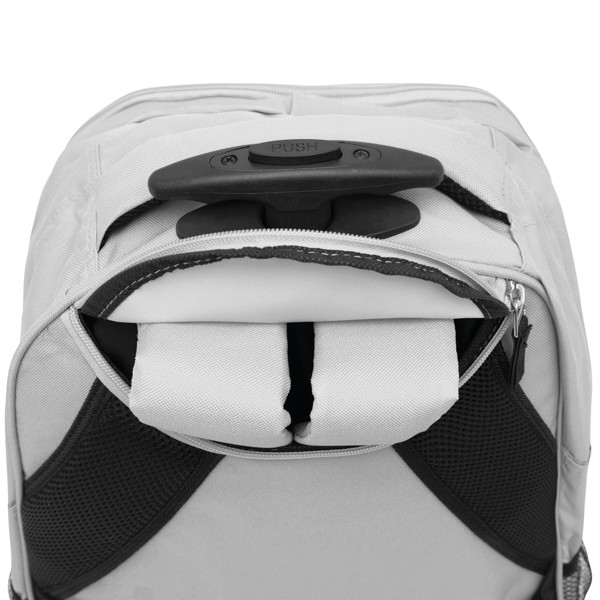 Trolley backpack, 600D polyester, laptop pocket - Grey