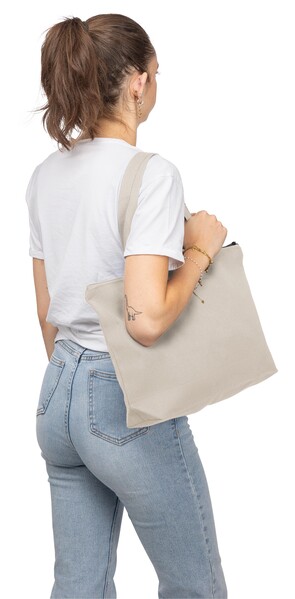 Recycled polycotton (330 gsm) tote bag Malina - Beige