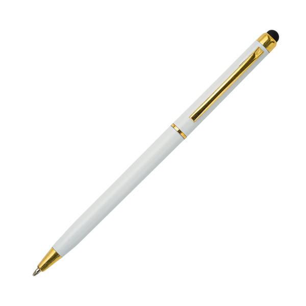 Touch Pointer plastic ballpen - White