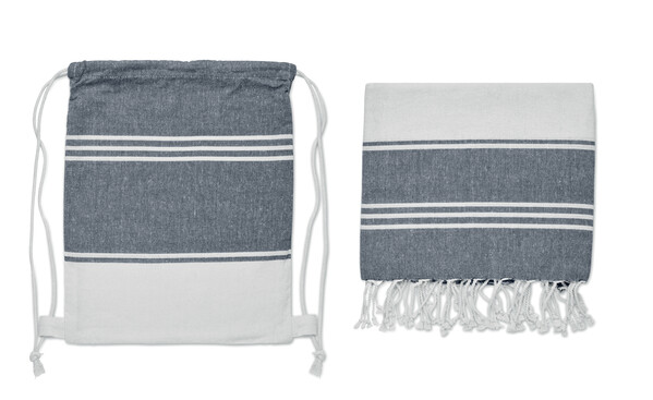 Fouta et sac assorti Hamma - Bleu