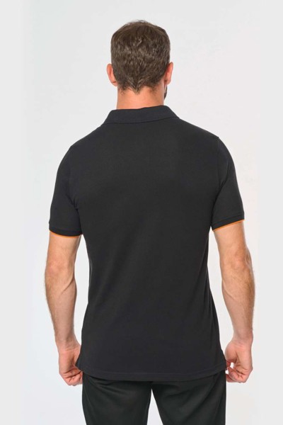 Muška kontrastna polo majica kratkih rukava Daytoday - Bijela / Navy / 3XL