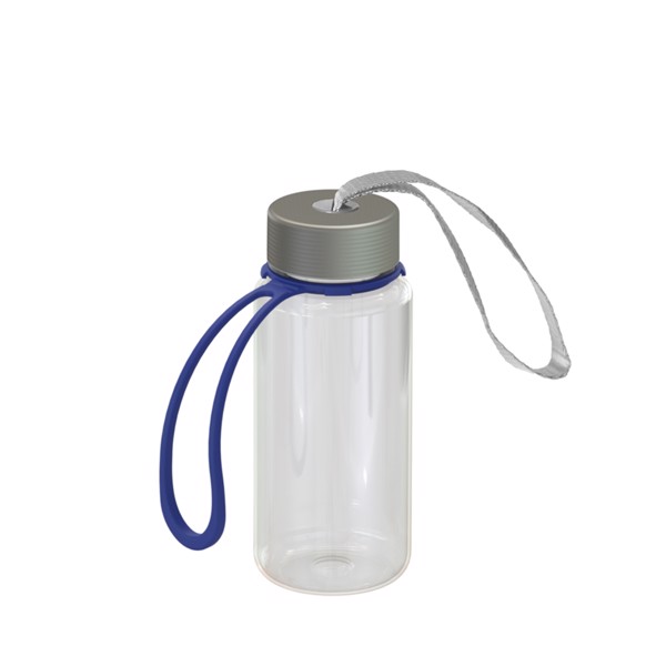 Drink Bottle "Pure" Clear-Transparent Incl. Strap, 0.4 L
