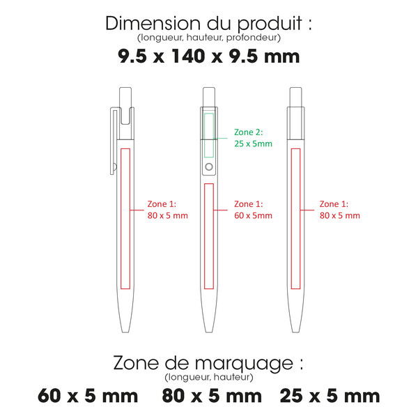 AAARR - BND185 - Stylo en aluminium recyclé, bambou FSC® et ABS recyclé