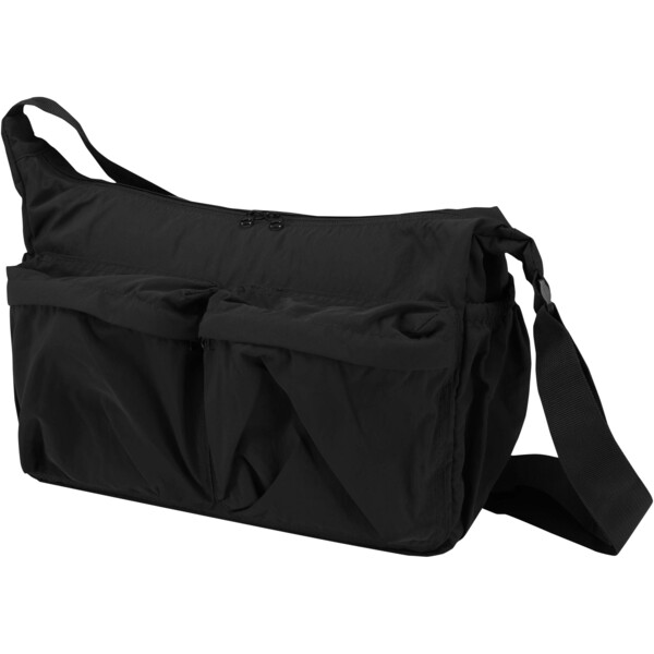 Calli 13" GRS recycled nylon laptop messenger bag - Black