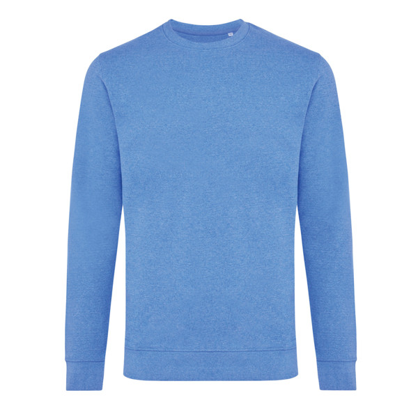 Pull à col rond en coton recyclé non teinté IQONIQ Denali - Heather Blue / XXL
